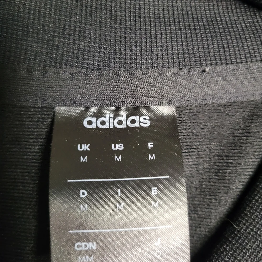 adidas Black Track Jacket with White Signature Stripes